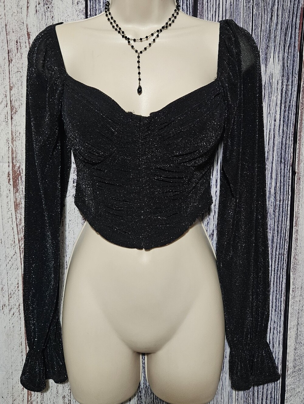 Privy black sparkly crop top (Final Price)